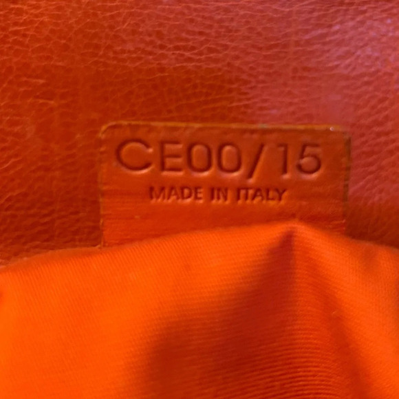 Celine Shoulder Mini Bag Baguette Orange Leather Made in Italy - Picture 14 of 16